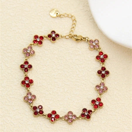 Bracelet trèfle - Rouge