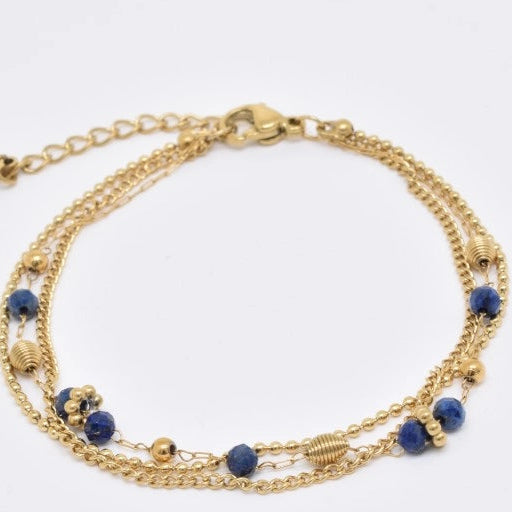 Bracelet doré - Lyly Lapis Lazuli