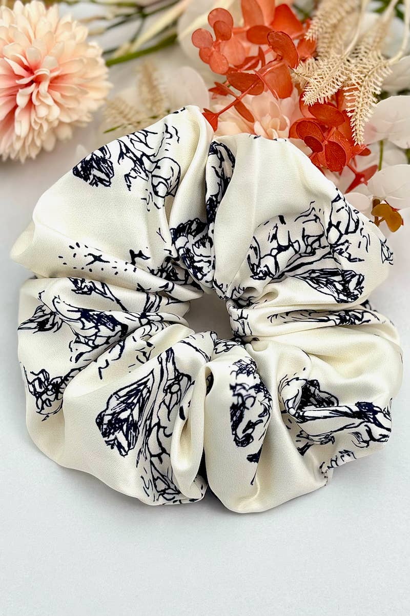 Chouchou en satin - Blanc
