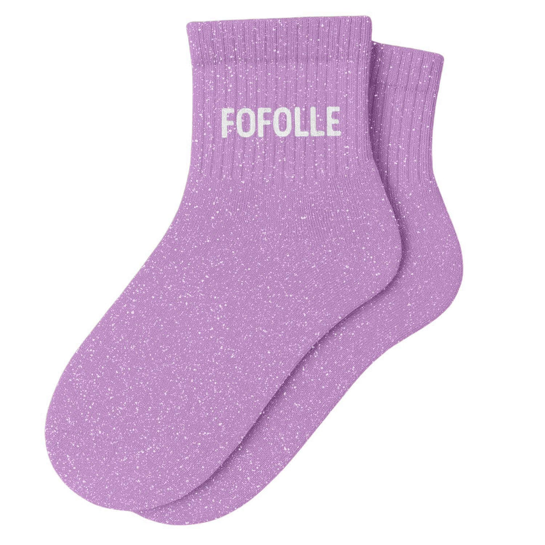 Chaussettes Courtes à Paillettes "Fofolle" Mauve