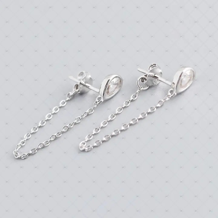 Boucles d'oreilles Goutte- Argent lila