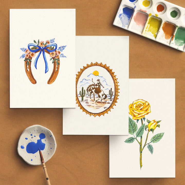 Kit de peinture à l'aquarelle : Cowboy vintage