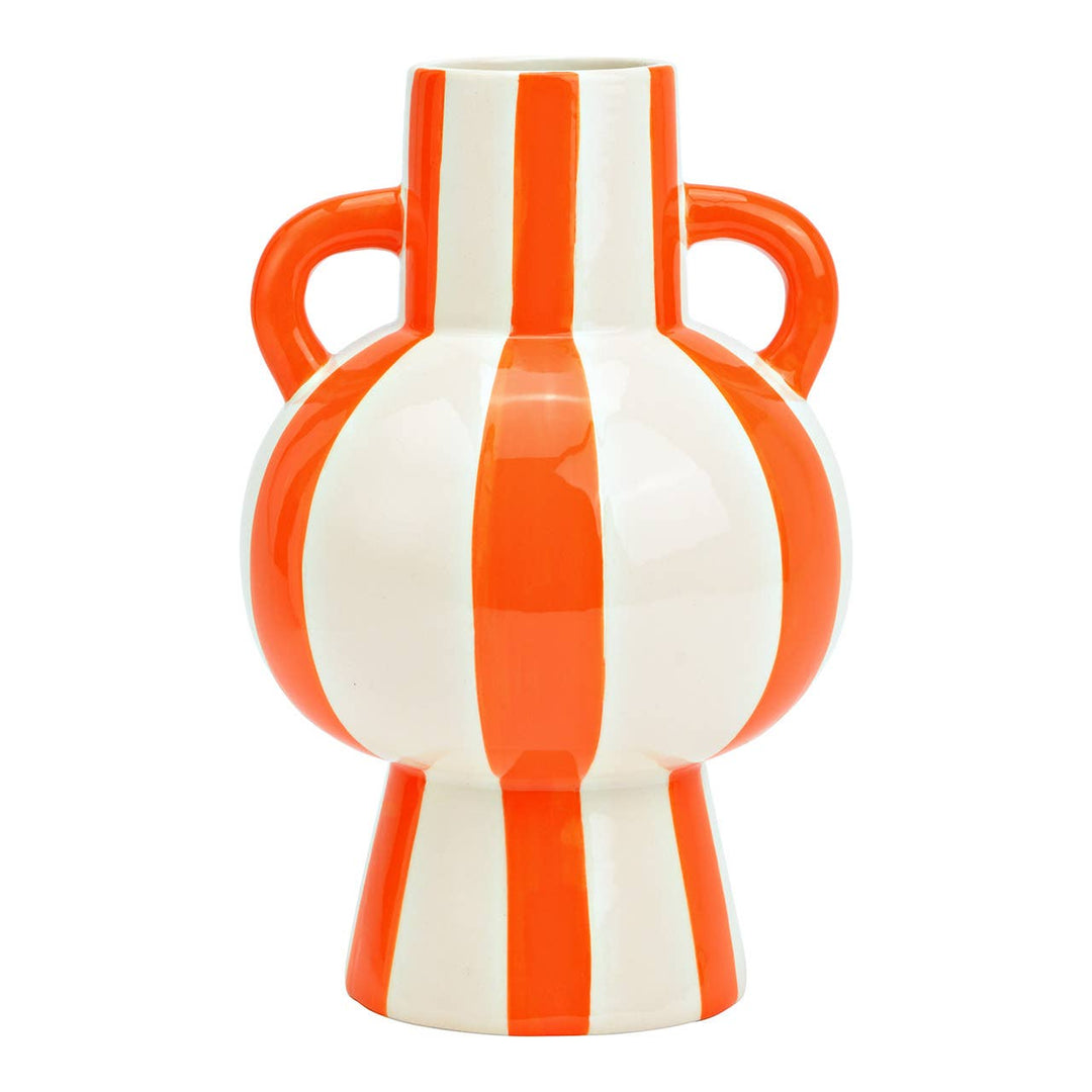 Vase rayée Orange et Blanc
