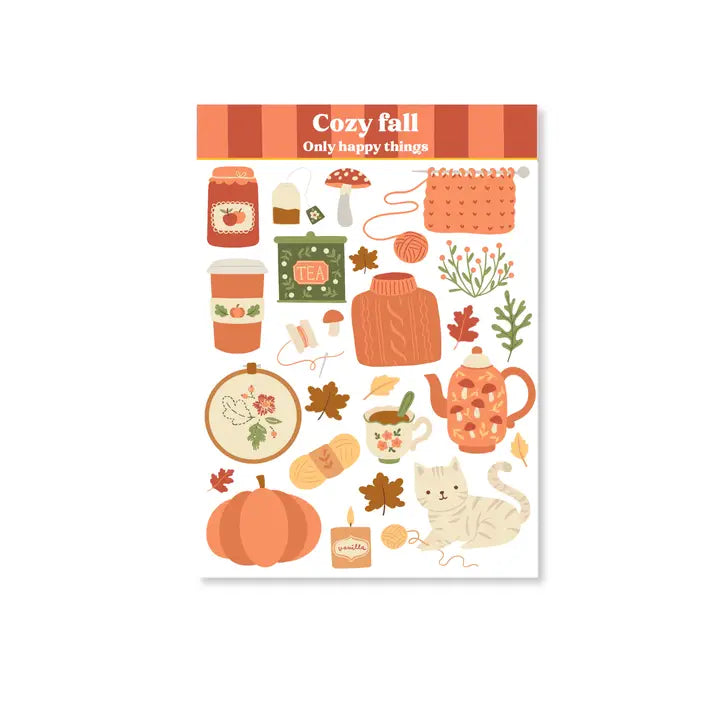 Feuille d'autocollants Cozy fall A6