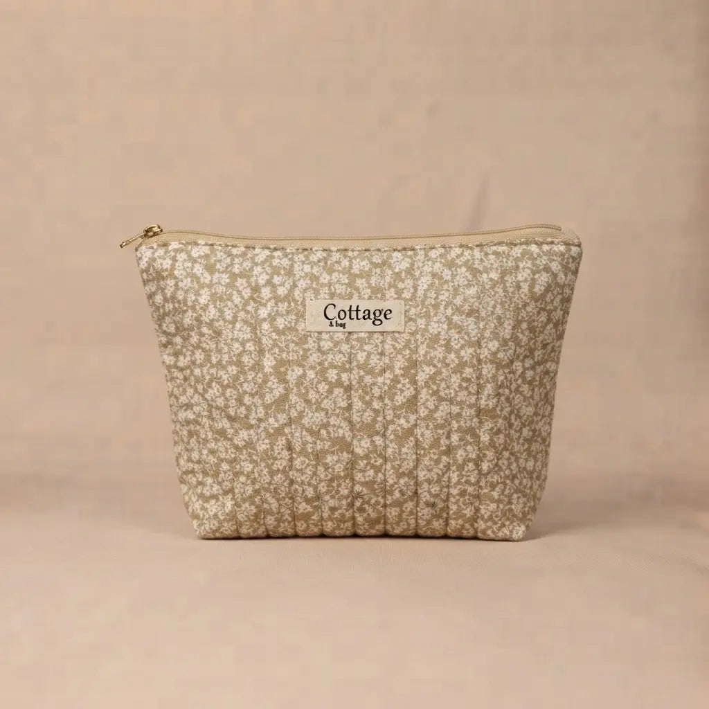 Trousse de maquillage coton beige
