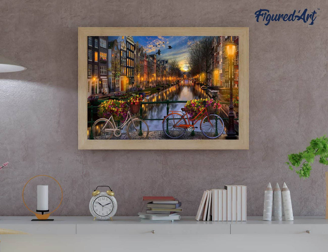 Peinture par numéros : Vue du canal d'Amsterdam