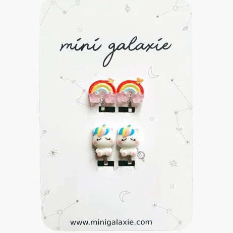 Boucles d'oreilles clips - Licorne