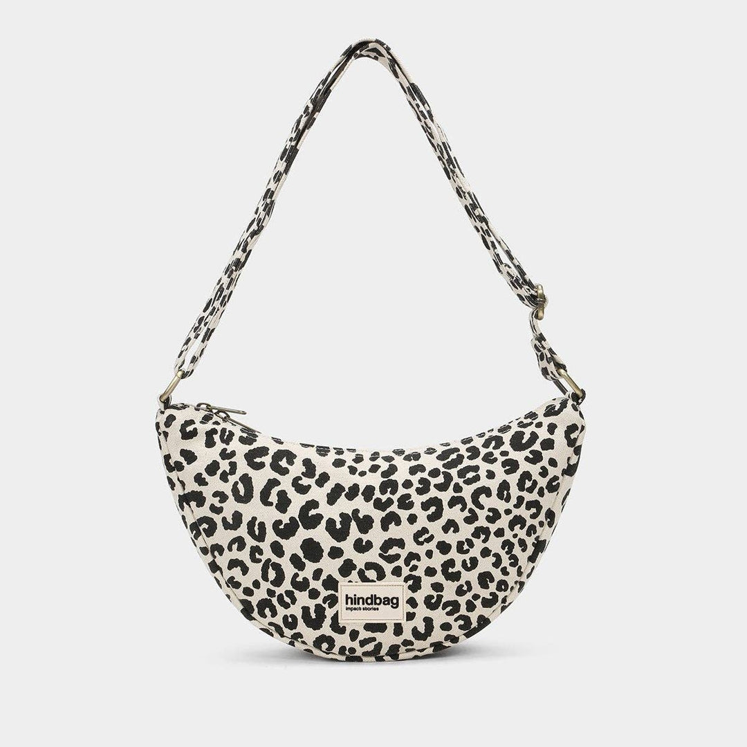 Sac demi-lune - Andrea Léopard écru