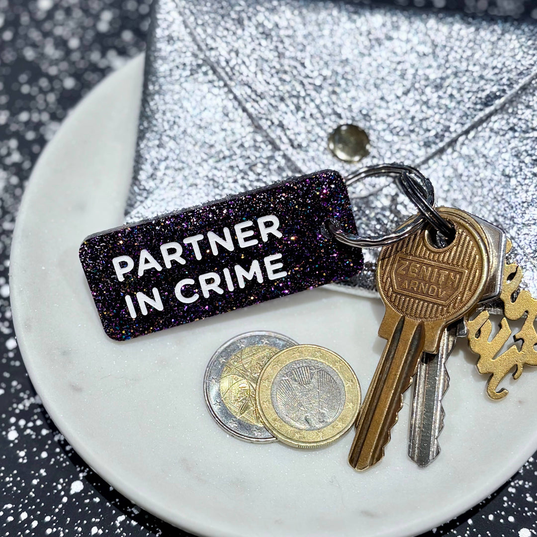 Porte-clés à paillettes - PARTNER IN CRIME