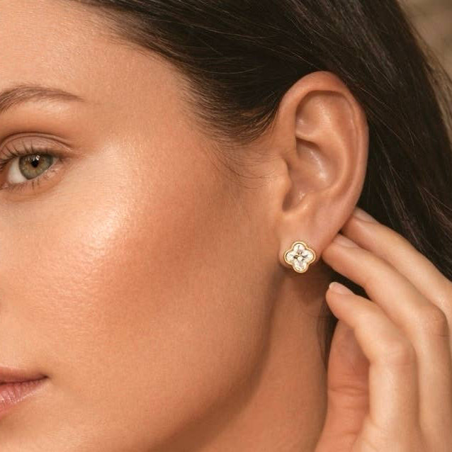 Boucles d'oreille - Trèfle argenté