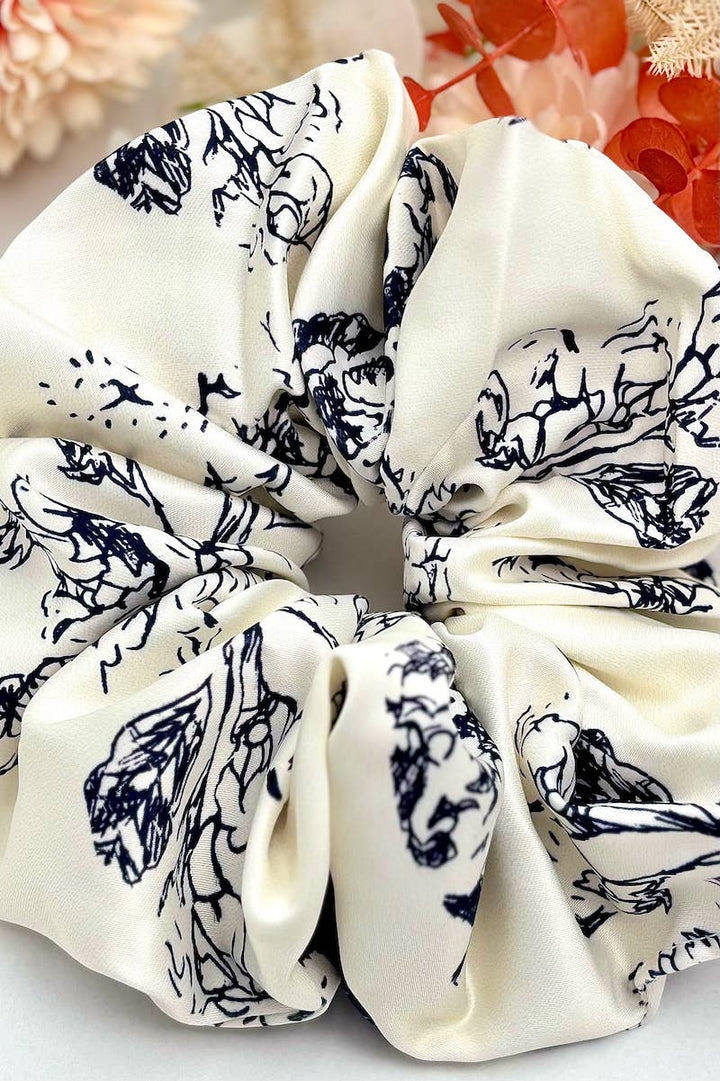Chouchou en satin - Blanc