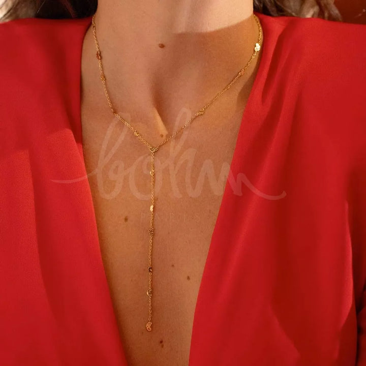 Collier Y Tanya - pastilles coeurs martelés