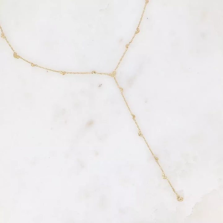 Collier Y Tanya - pastilles coeurs martelés