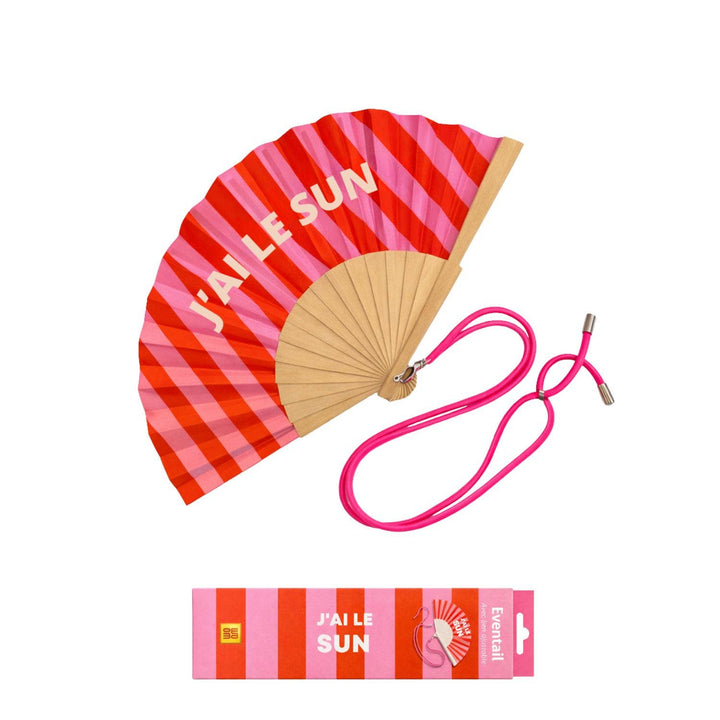 Eventail avec Bandoulière et Boîte Cadeau - J'ai le Sun