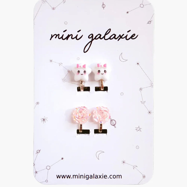 Boucles d'oreilles clips - Etoile & Rose