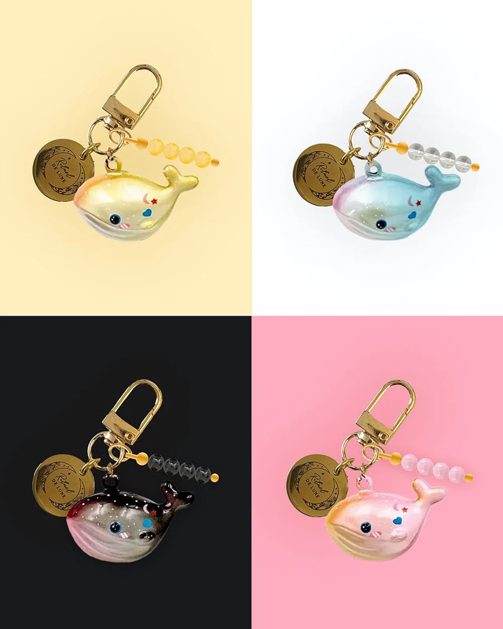 Porte clé gri-gri baleine enchantée Maneki Kujira