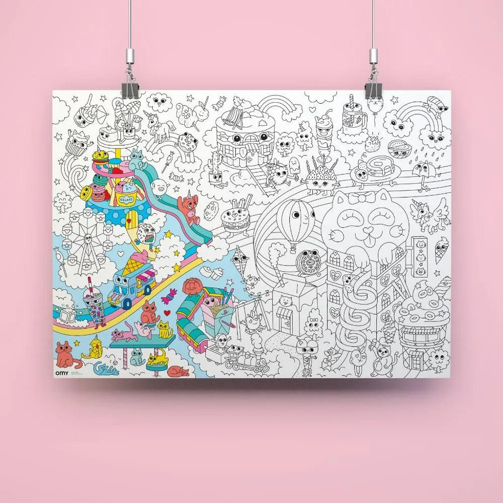 Poster géant à colorier - Kawaii