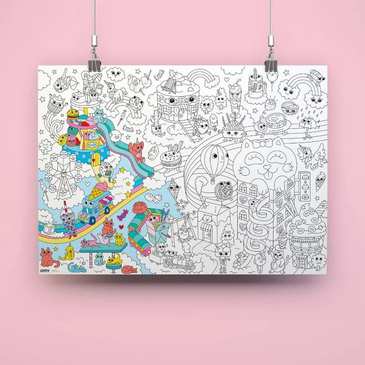 Poster géant à colorier - Kawaii