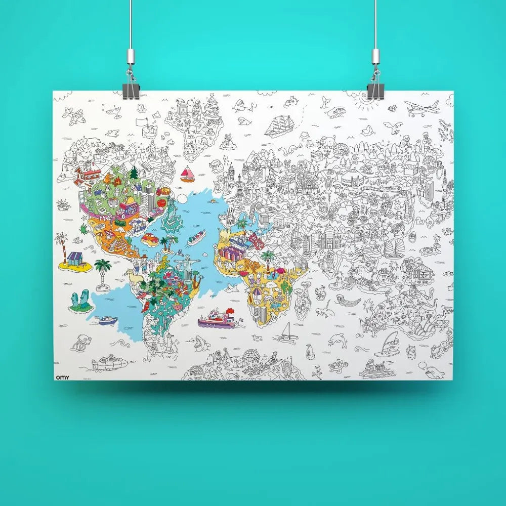 Poster géant à colorier - Atlas