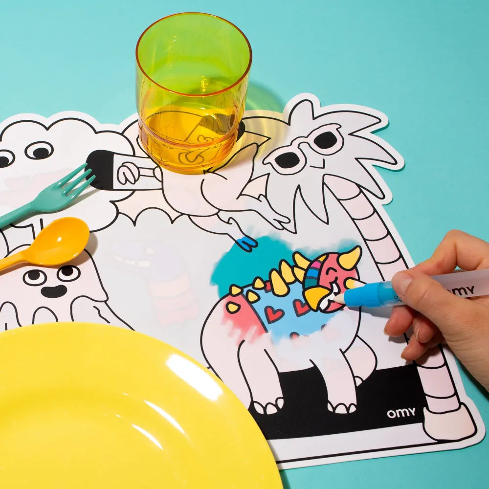 Duo sets de table à colorier - Dino