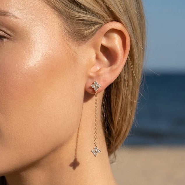 Boucles d'oreilles - Camillia argenté