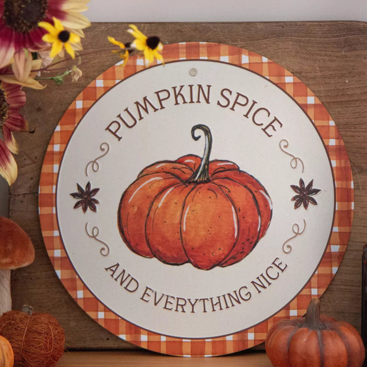 Plaque déco métal - Pumpkin Spice