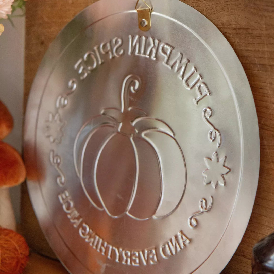 Plaque déco métal - Pumpkin Spice