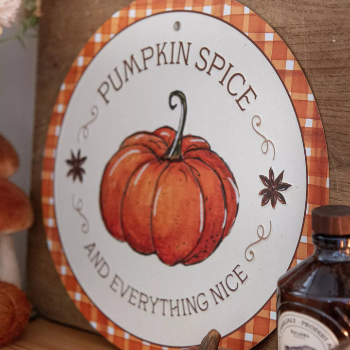 Plaque déco métal - Pumpkin Spice