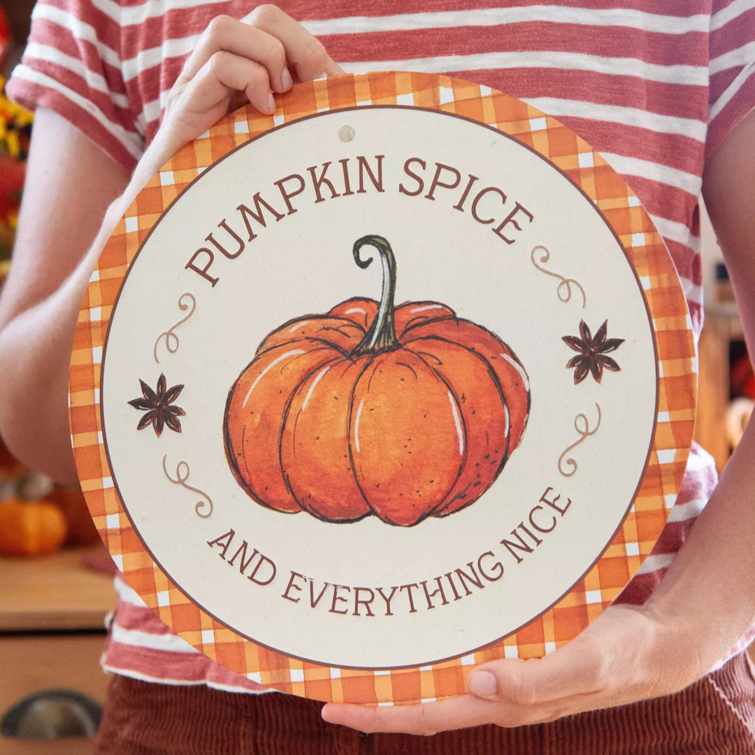 Plaque déco métal - Pumpkin Spice