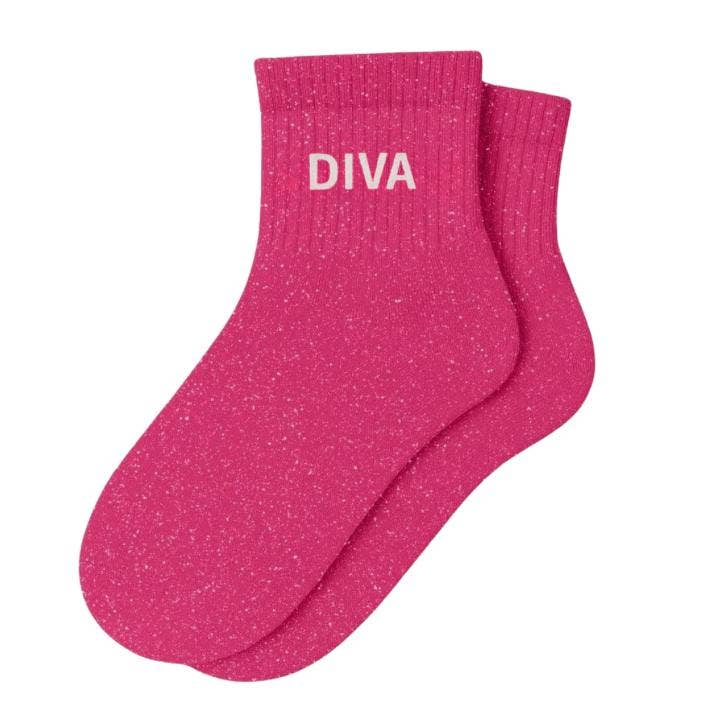 Chaussettes Courtes à Paillettes "Diva" Fuschia