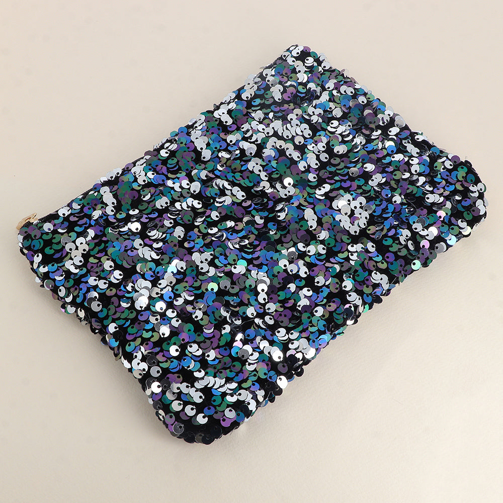 Trousse pailletée - Bleu/Gris