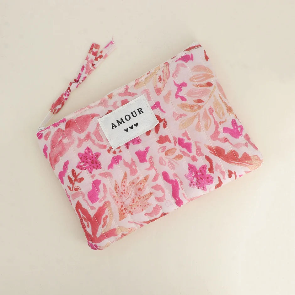 Trousse - AMOUR rose écru
