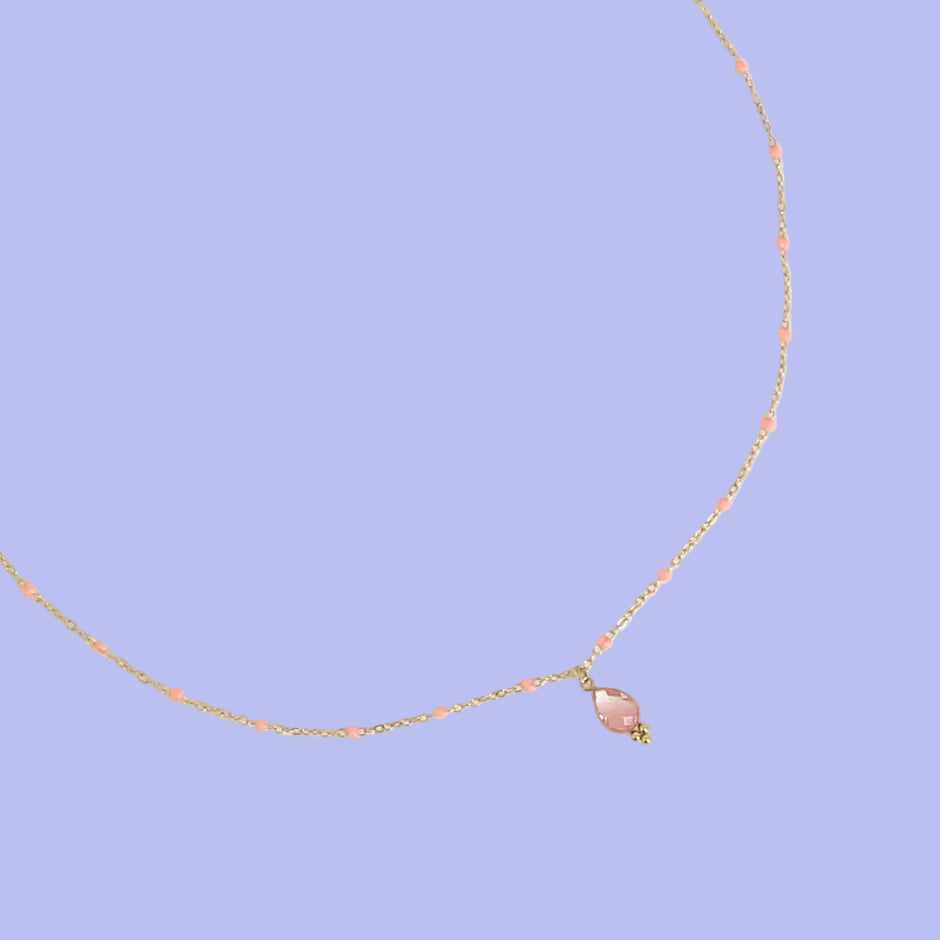 Collier Meli - Agathe rose