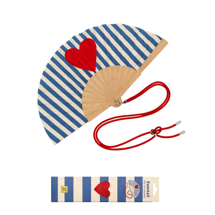 Eventail avec Bandoulière et Boîte Cadeau - Coeur