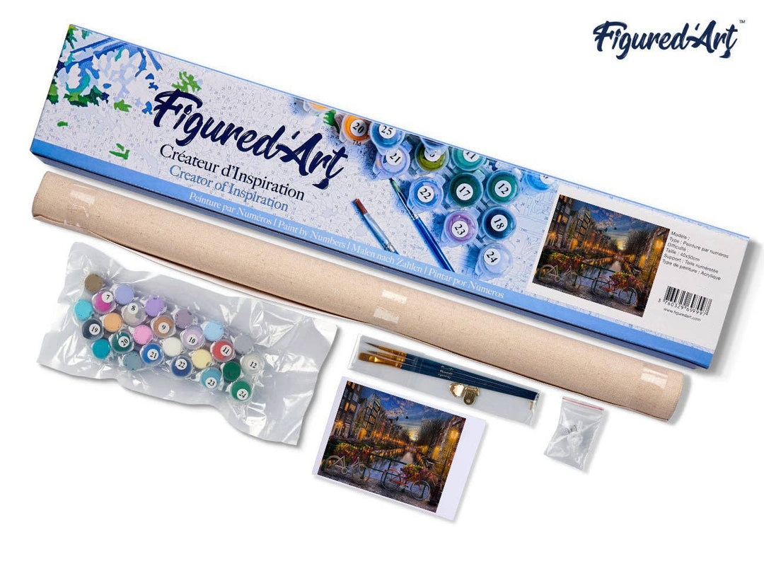 Peinture par numéros : Vue du canal d'Amsterdam