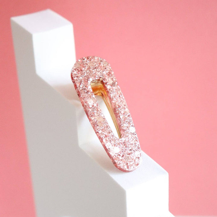 Barrette paillettes rose gold