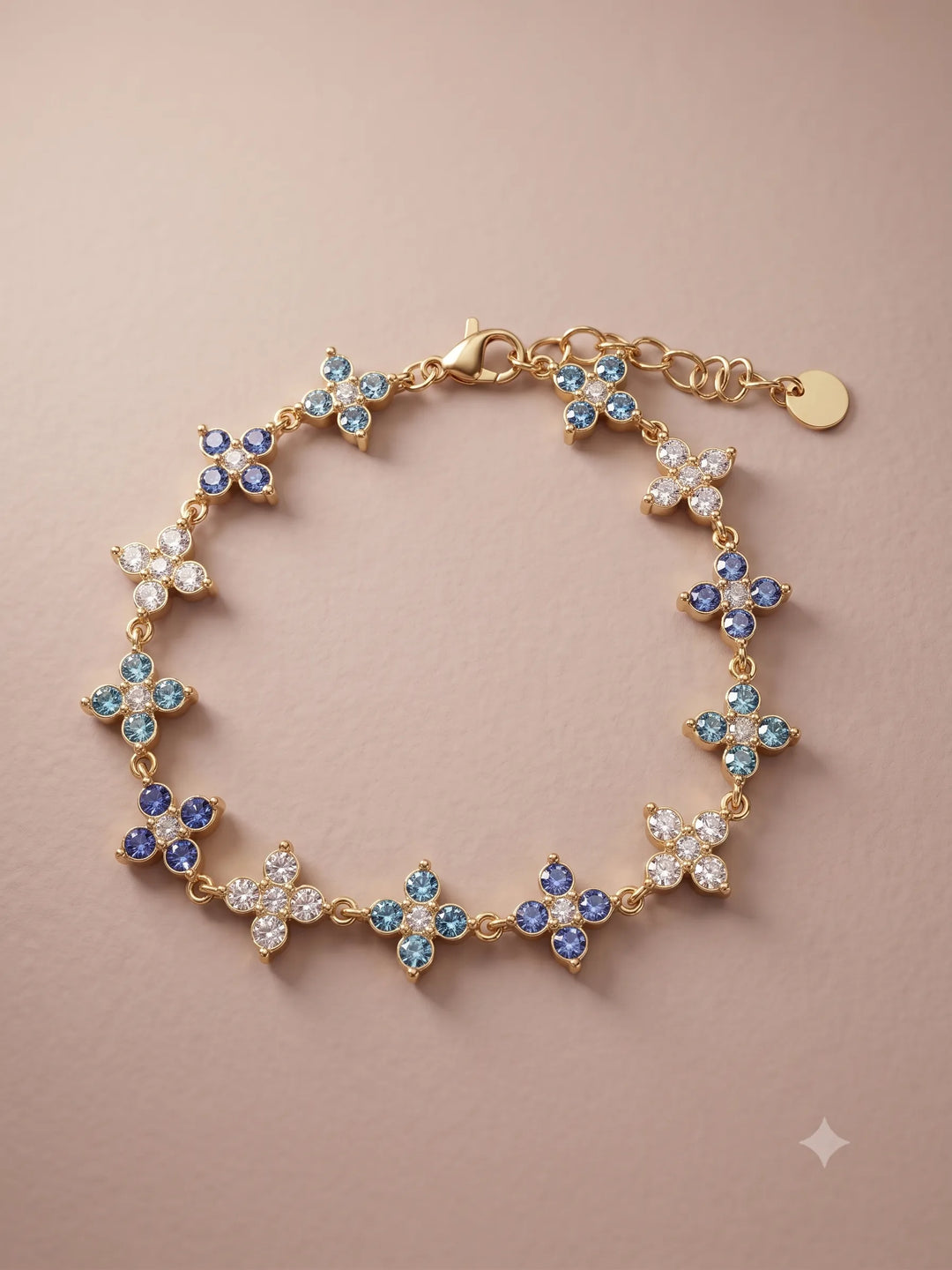 Bracelet Fleur Doré - Turquoise