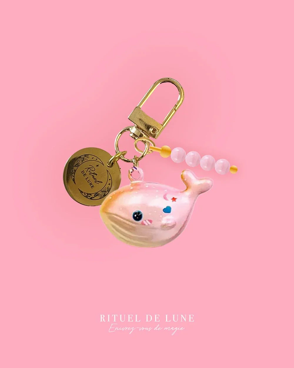 Porte clé gri-gri baleine enchantée Maneki Kujira