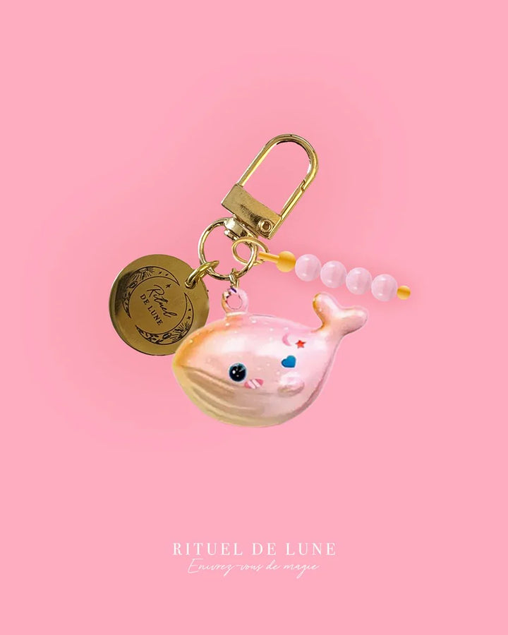 Porte clé gri-gri baleine enchantée Maneki Kujira