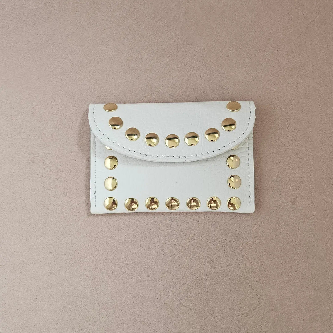 Porte-carte cuir clouté Rock - Couleur au choix
