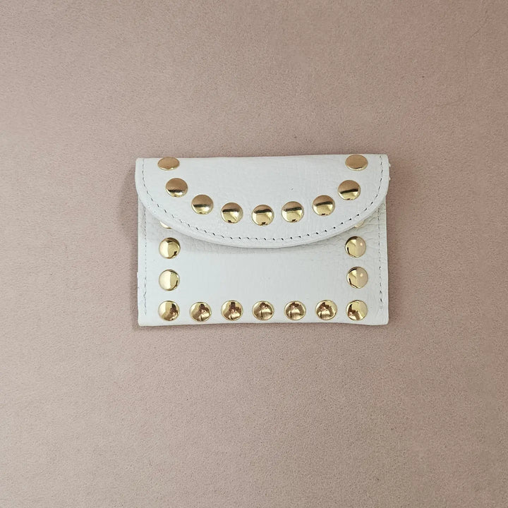 Porte-carte cuir clouté Rock - Couleur au choix