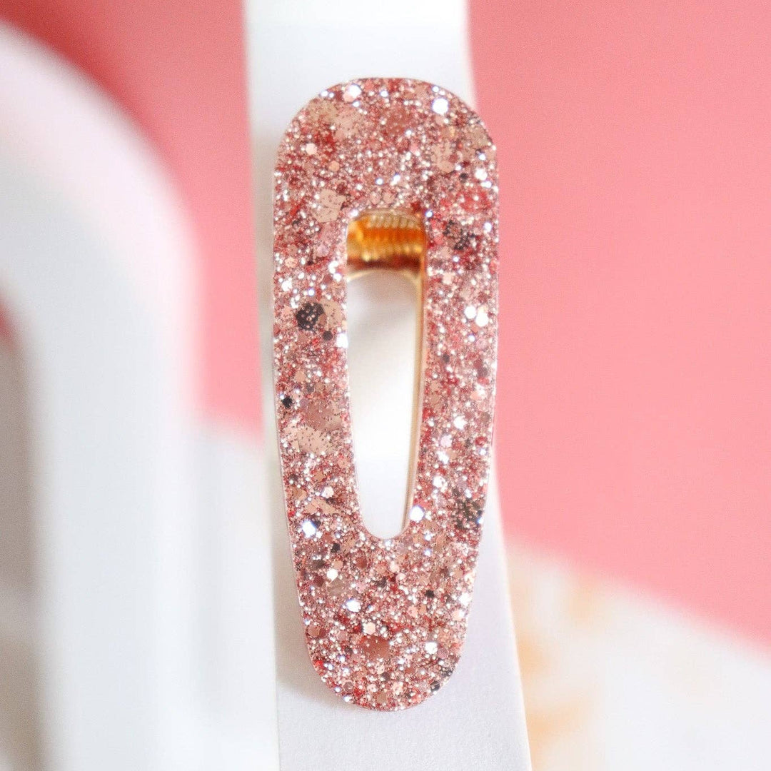 Barrette paillettes rose gold