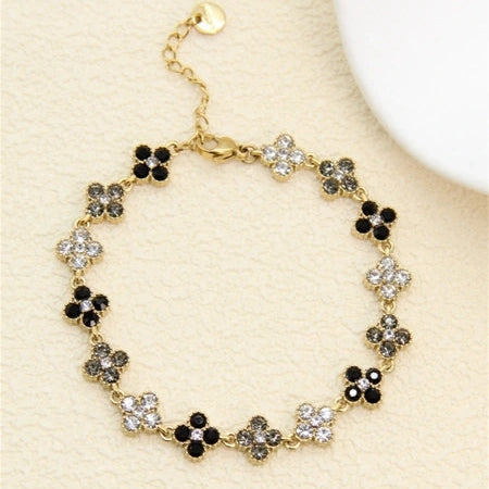 Bracelet trèfle - Noir