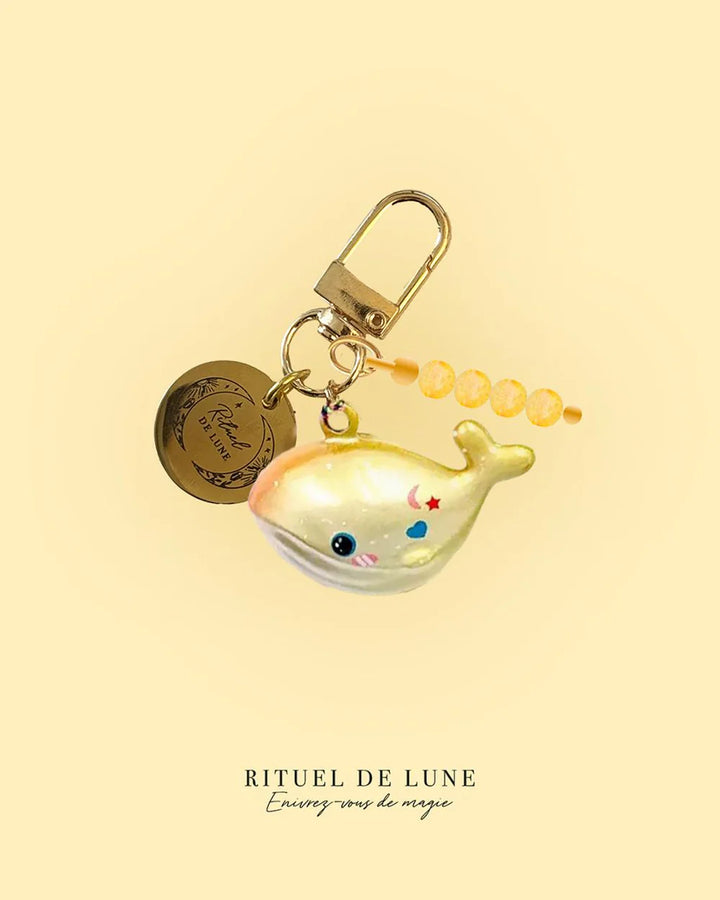 Porte clé gri-gri baleine enchantée Maneki Kujira