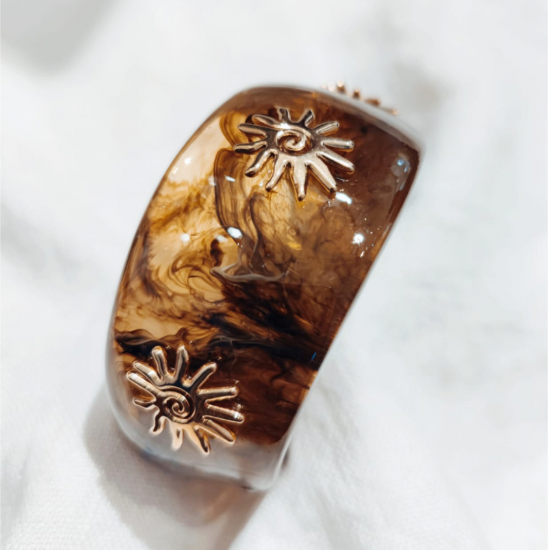 Bracelet Jonc résine - Sun marron