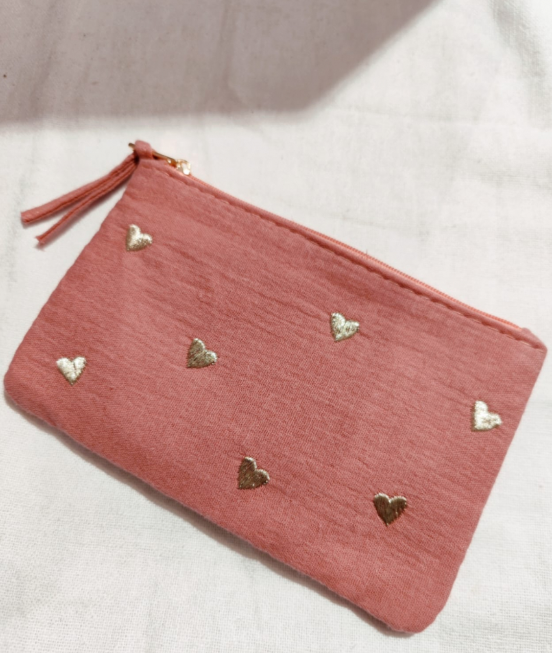 Pochette coeur Rose