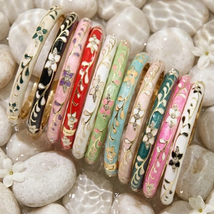 Jonc Thaïlandais Floral - Couleur au choix