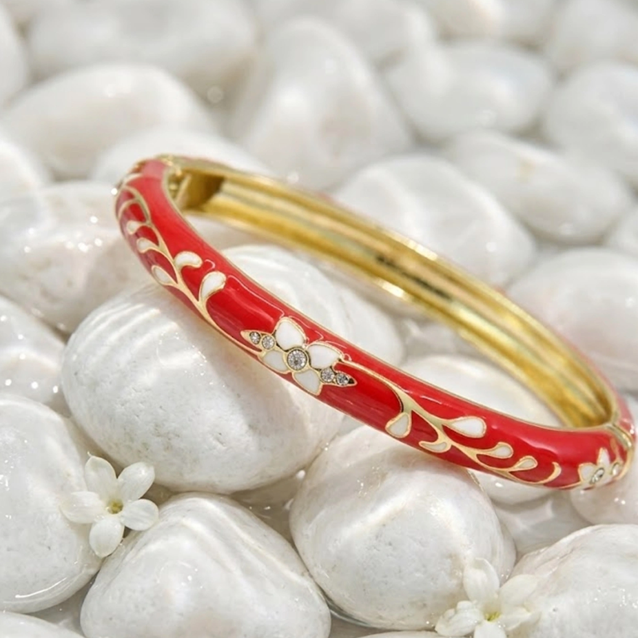 Jonc Thaïlandais Floral - Couleur au choix