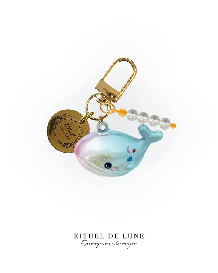 Porte clé gri-gri baleine enchantée Maneki Kujira
