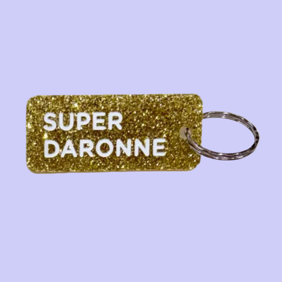 Porte-clés à paillettes - Super daronne